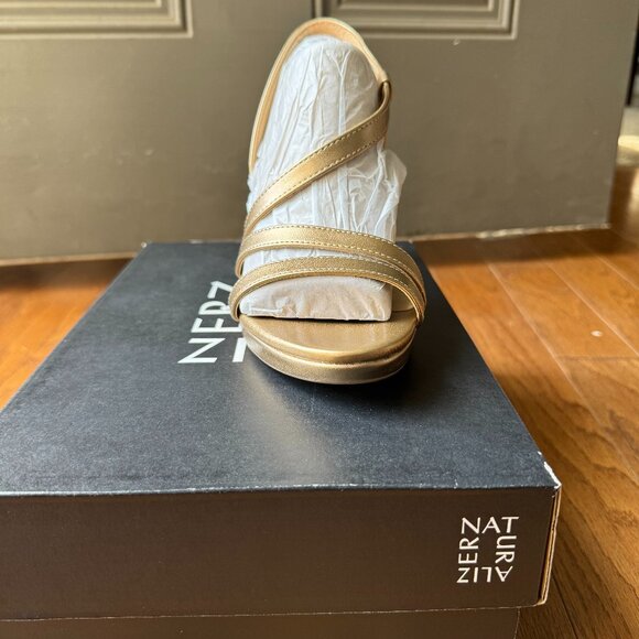 Naturalizer Brenta Bronze Pearl Metallic Heeled Sandals Size 8.5 - Picture 1 of 4